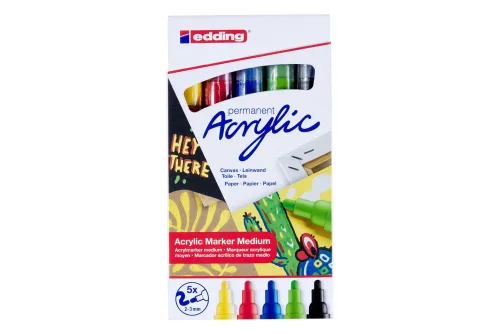 edding, EDDING Acrylmarker 5100 2-3mm 5100-E5-basi basic, ass. 5 St&uuml;ck