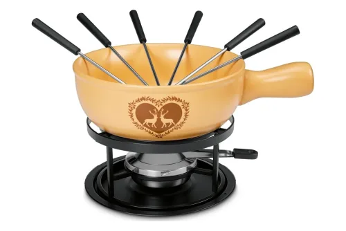 undefined, Käsefondue-Set Herz mit Hirsch 9-teilig