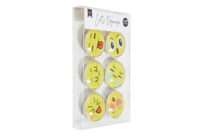I am Creative, I AM CREATIVE Magnet Smiley Let`s Organize MAA4035.64 Glas, 30mm 6 St&uuml;ck