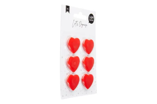 I am Creative, I AM CREATIVE Magnet Herz Let`s Organize MAA4035.49 rot, stark 6 St&uuml;ck