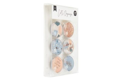 I am Creative, I AM CREATIVE Magnet Happy Let`s Organize MAA4035.54 Glas, 2.5x1cm 6 St&uuml;ck