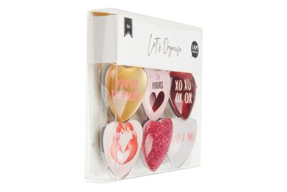 I am Creative, I AM CREATIVE Magnet Herz Let's Organize MAA4035.50 Glas, 0.9x3.3x3.2cm 6 St&uuml;ck
