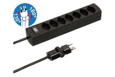 MH Safety-Line 114969 Steckdosenleiste mit Schalter 7fach Schwarz