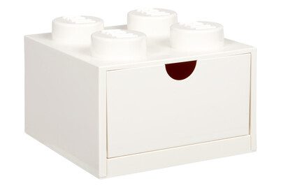 Lego Box mit Schublade Weiss | 11.3 × 15.8 × 15.8 cm | 2.9 l