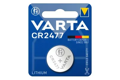 VARTA, Varta Knopfzelle CR2477 3 V 1 St. 850 mAh Lithium LITHIUM Coin CR2477 Bli 1