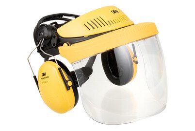 3M G500 7100029146 Forstschutzhelm mit integriertem Visier Orange EN 352, EN 1731