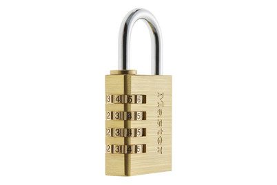 Master lock, Master Lock Vorhängeschloss 604EURD 4 x 1,8 x 8,1 cm Zahlenkombination Aluminium Gold