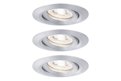Paulmann, Paulmann 94297 EBL Nova mini Coin LED-Einbauleuchte 3er Set LED LED fest eingebaut 4 W Aluminium