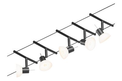 Paulmann, Paulmann Wire Systems 94450 Seil-Komplettsystem GU5.3 Schwarz (matt), Chrom