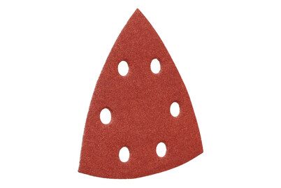 Wolfcraft 1853000 Deltaschleifpapier mit Klett, gelocht Körnung 120 Eckmaß 95 mm 5 St.