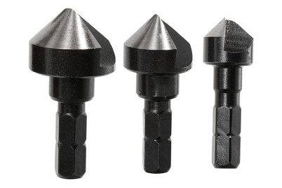 Wolfcraft 2584000 Kegelsenker-Set 3teilig 12 mm, 16 mm, 19 mm Werkzeugstahl 1/4 (6.3 mm) 1 Set