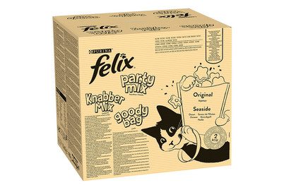 Felix, Felix KnabberMix Original & Strandspaß Katzensnacks 2 x 8 Beutel à 60g