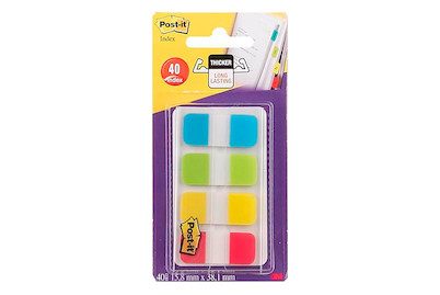 Post-it, POST-IT Index Strong schmal 16x38mm 676-ALYR 4-farbig 4x10 St&uuml;ck