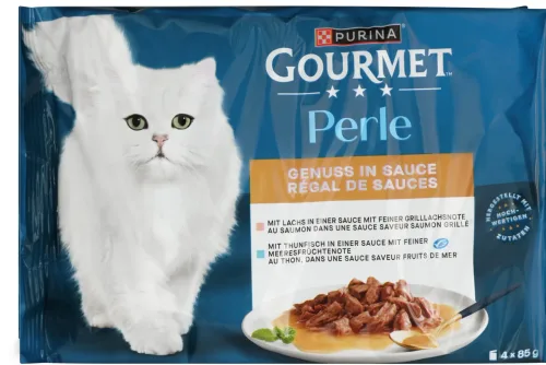 Gourmet, GOURMET Perle - Genuss in Sauce 4x85g Thunfisch mit Lachs