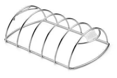WEBER, Weber Premium Spare-Rib-Halter – Weber Grill Ablage/Grill Rollwagen/Grill Erweiterung – edelstahl