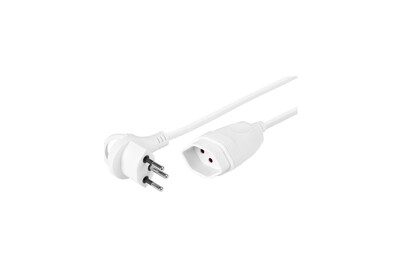 Steffen Verlängerungskabel weiss Td 3x1mm² 3m T12-T13 mit Flach-Winkelstecker