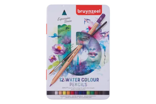 BRUYNZEEL, BRUYNZEEL Aquarellfarbstifte Expression 60313012 12 Farben Metalletui