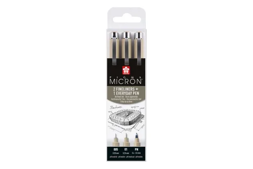 Sakura, SAKURA Pigma Micron Set POXSDK3UR 0,2/0,25mm/PN 3 St&uuml;ck
