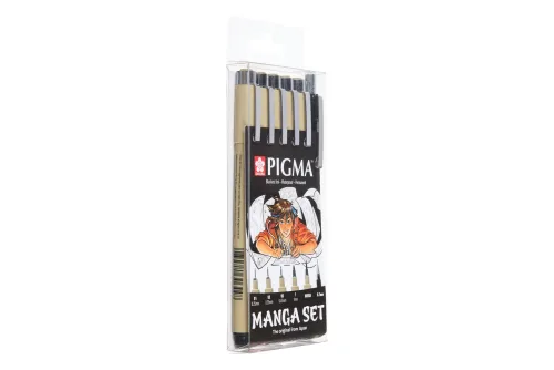 Sakura, SAKURA Manga Pigma Set POXSDKMAN6 3xMic/1xGraph/1xBru/1xPenc