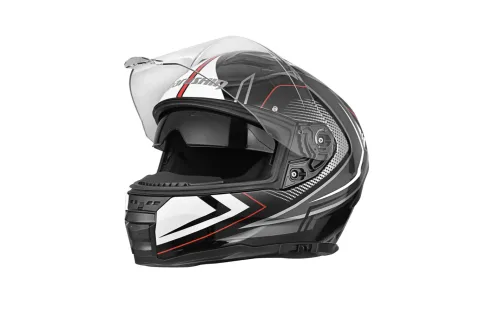 Marushin, Marushin M-899 Champion Motorradhelm Schwarz-Grau-Weiss S