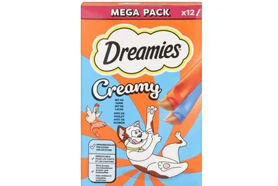 Dreamies Creamy Katzensnack Huhn + Lachs 12x10g