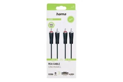 Hama, hama 00205257 Audio-Kabel, 2 Cinch-Stecker - 2 Cinch-Stecker, 1,5 m