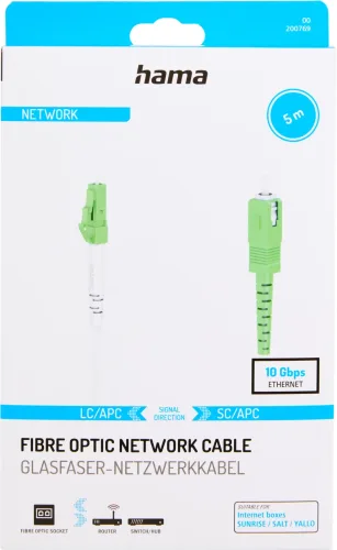 Hama, HAMA 00200769 - Glasfaser-Netzwerkkabel (Grün/Weiss)
