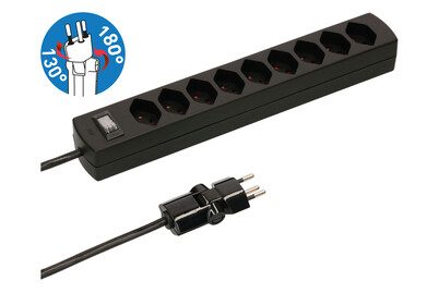 MH Safety-Line 114972 Steckdosenleiste mit Schalter 9fach Schwarz