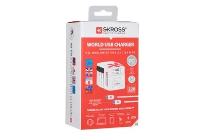 SKROSS, SKROSS World Travel Adapter AC65PD 1.302333 Dual USB
