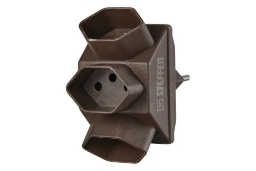 Steffen Mehrfachadapter Coffee sternförmig 3xT13 braun