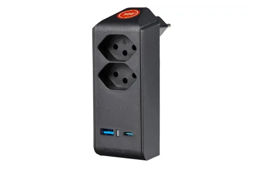 BRENNENSTUHL, Brennenstuhl 1508342202 Zwischensteckdose mit USB Schwarz
