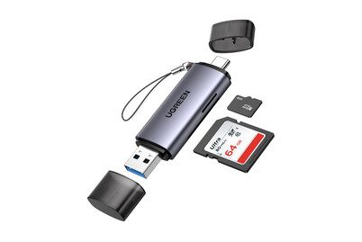 UGREEN, UGREEN -  SD-/Micro-SD-Speicherkartenleser mit USB-C/USB-A, Silber