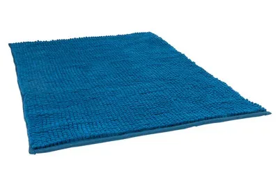 chenille badteppich 50x80cm dunkelblau