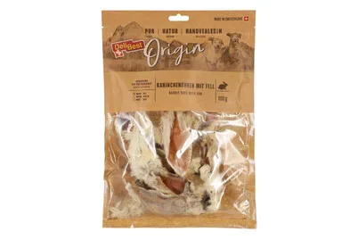 Delibest Orig.Kaninchenohren m.Fell 100g