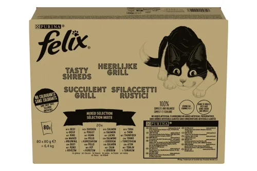 Felix, Felix Tasty Shreds Geschmischte Vielfalt 80x80g