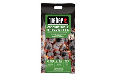 WEBER, Weber Kokosnussschalen-Briketts 4 kg – Weber Holzkohle/Briketts/Grill Anzünder