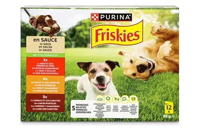 Friskies Hundefutter in Sauce Adult Fleisch 12x85g