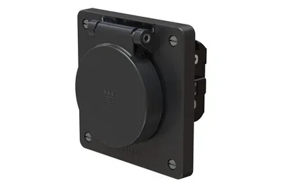 Modino Exo Steckdose 1x Typ 15 Einsatz +Frontset exo Ip55 schwarz