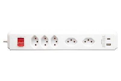 BRENNENSTUHL, Brennenstuhl 1159462425 Steckdosenleiste mit Schalter Weiß CH-Stecker 1 St.