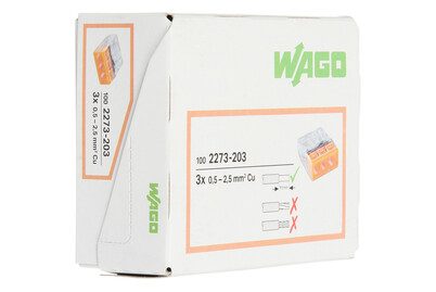 WAGO, Wago Compact 2273-203 Verbindungsklemme, 3pol., 100 Stück