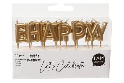 I am Creative, I AM CREATIVE Kerzen, Happy Birthday 6010.906 gold