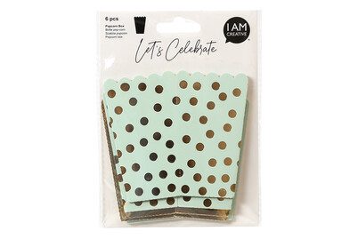 I am Creative, I AM CREATIVE Popcorn Box, mint, gold,10cm 6010.929 6 St&uuml;ck