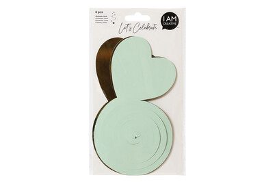 I am Creative, I AM CREATIVE Girlande, Herz,mint,gold,70cm 6010.965 6 St&uuml;ck