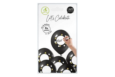 I am Creative, I AM CREATIVE Ballons DIY Beschriften 27cm 1000-1069 schwarz 6 St&uuml;ck