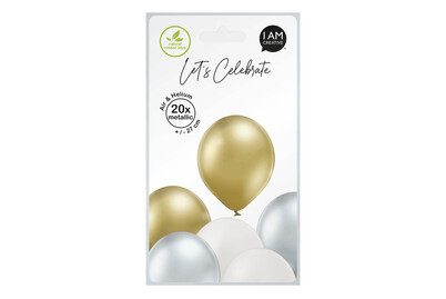 I am Creative, I AM CREATIVE Ballons Metallic Mix 27cm 1000-1058 creme, gold, silber 20 St&uuml;ck