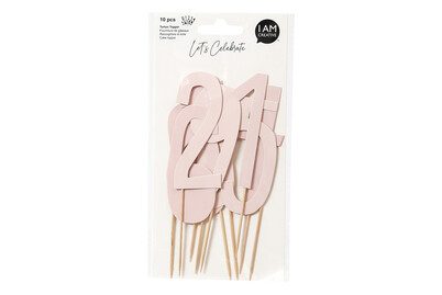 I am Creative, I AM CREATIVE Torten Topper,Zahl,rosa,13cm 6010.942 10 St&uuml;ck
