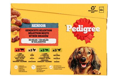 Pedigree, Pedigree Nassfutter Hund Senior, Multipack, Gemischte-Selektion, in Gelee 12x100 g