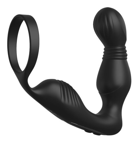 Analvibrator ?Ass-Gasm Pro P-Spot Milker? mit Penisring und nickender P-Punkt-Spitze
