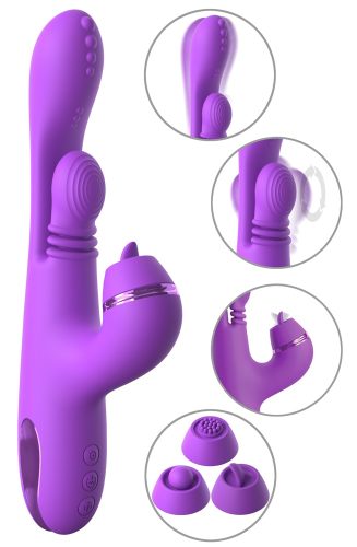 Rabbitvibrator ?IntiMotion Pulse Pro? inklusive 3 Klitoris-Aufsätze