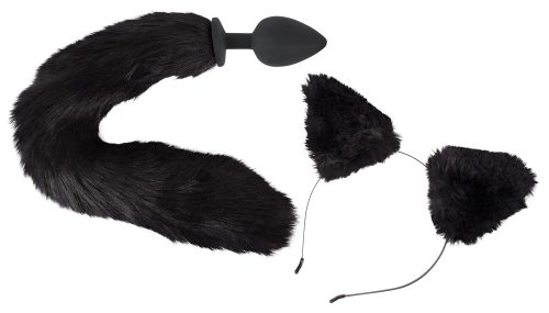 Analplug mit Katzenschwanz plus Haarreif mit Katzenohren